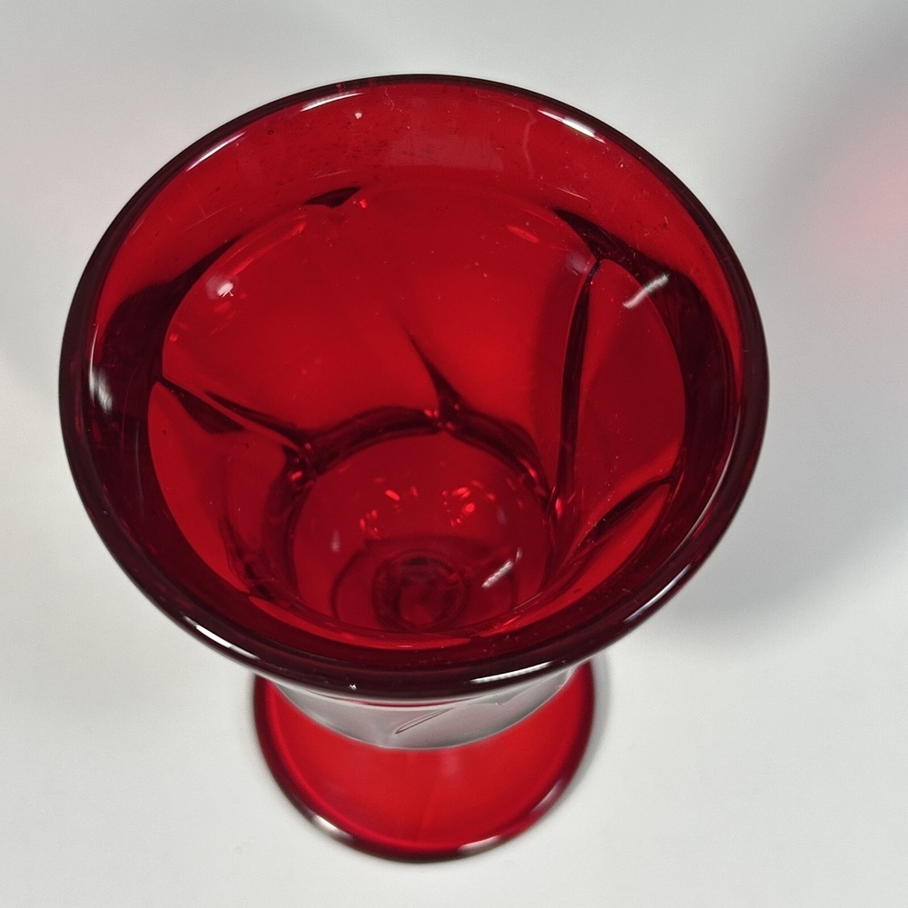 vtg Fostoria Glass Ruby Red Spiral Swirl Jamestown Wine/Water GOBLET 4.5 - Picture 4 of 6